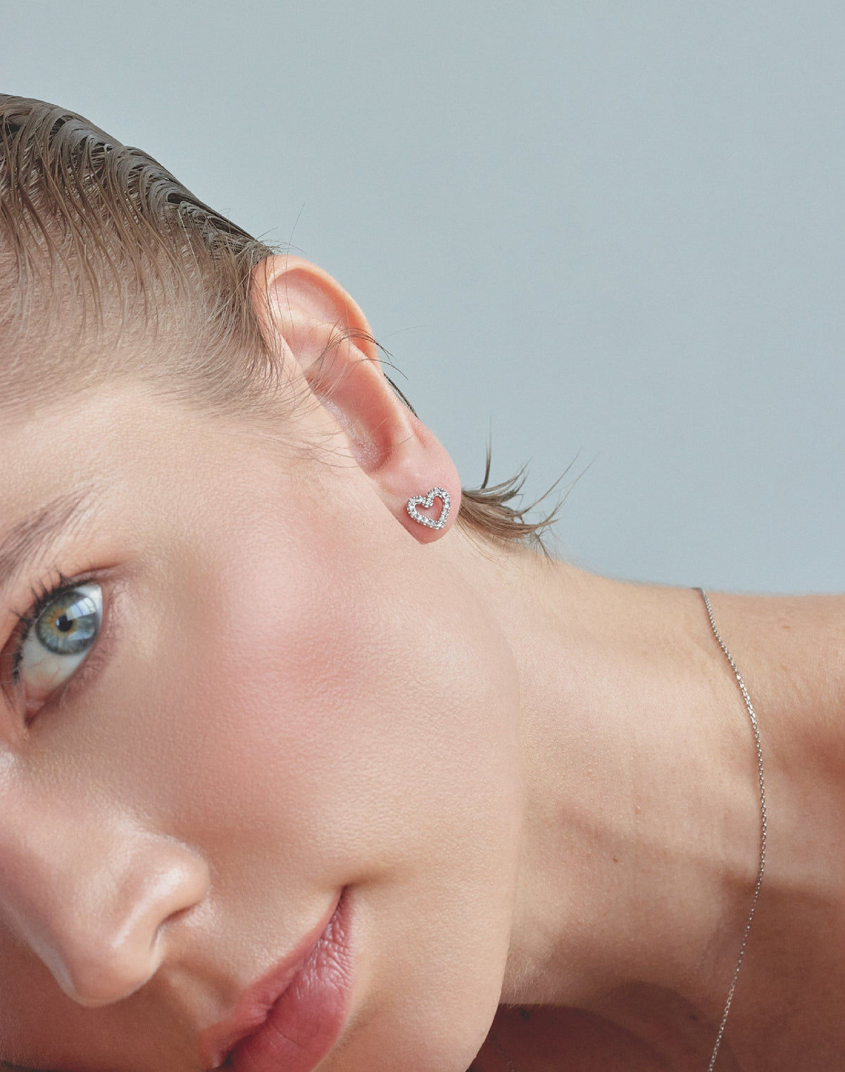 Aretes en Plata 925 Corazón Clear