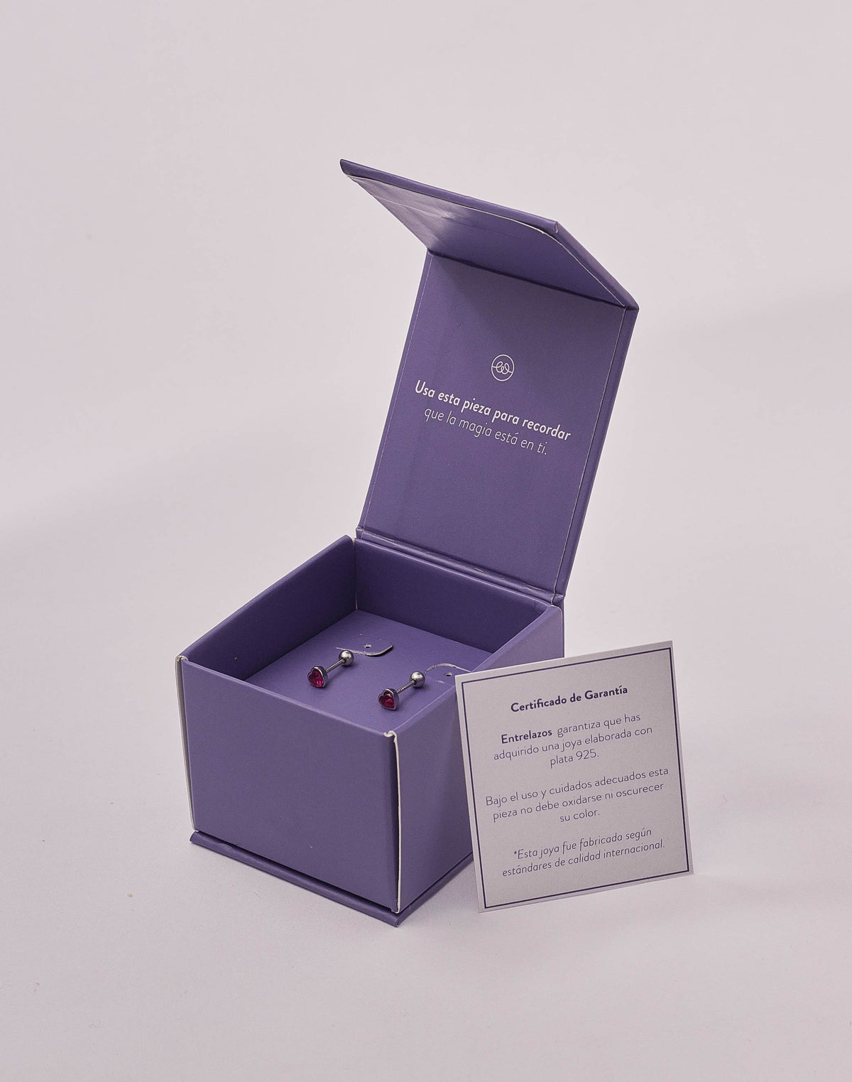 Aretes en Plata Zircón Corazón Siam