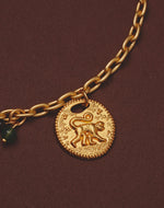 Maxi Collar + Aretes Monedas Selva Verde