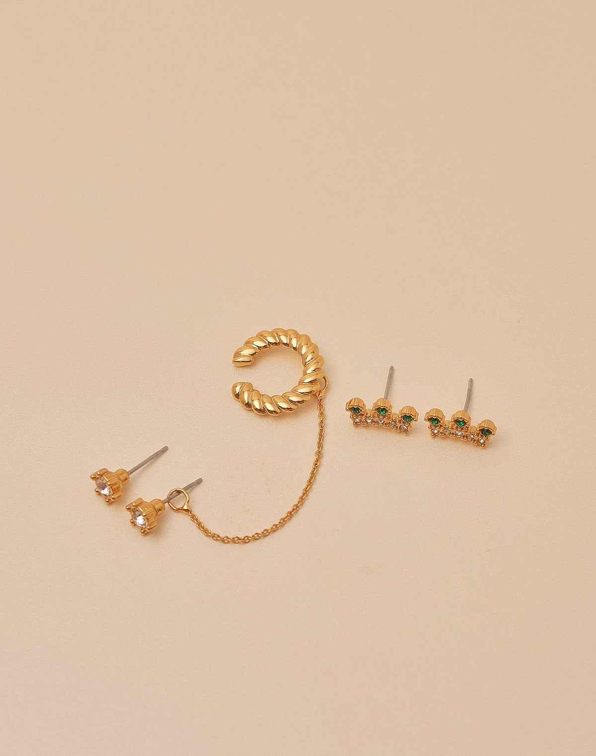 Set de 2 Aretes + Earcuff Silecia