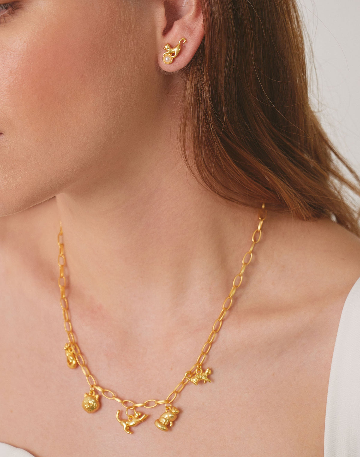 Set de Collar + Aretes Cat Lover